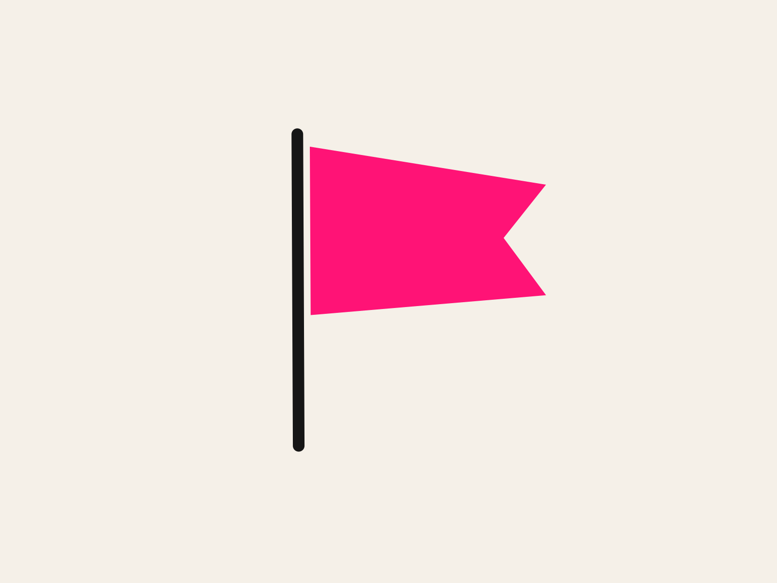 A pink flag on a black pole, representing school leaders