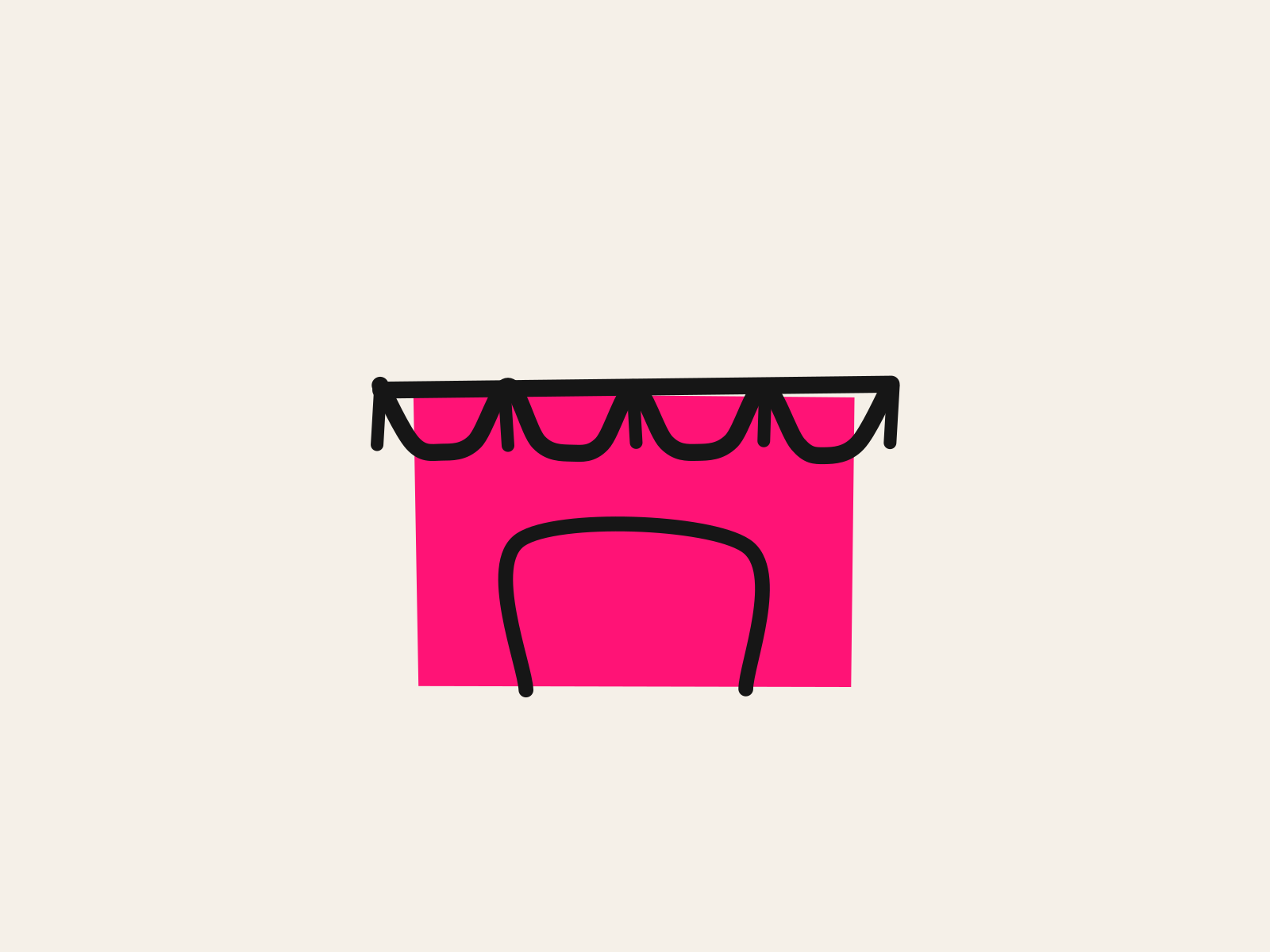 A pink shopfront with a black scalloped awning, representing tutors and tutoring businesses